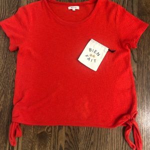 Madewell Modern Side Tie Top / Poppy / Small